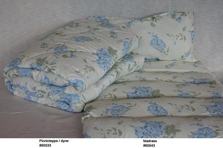 Sommerdyne 140x200 roser lblå 