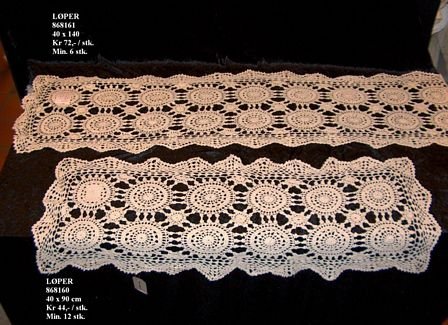 Løper heklet creme 40x140     