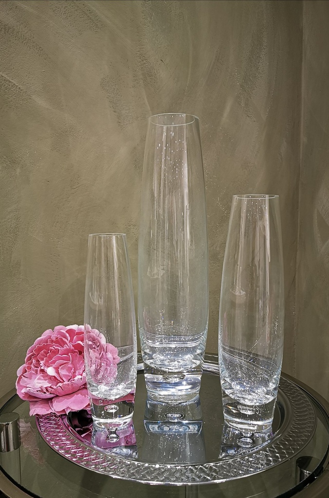 Vase, glass, klar, H-24