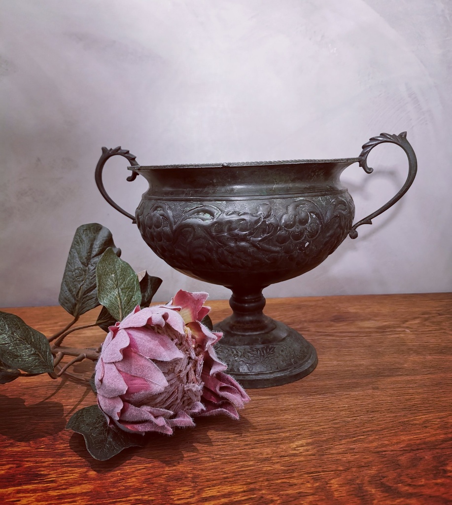 [888340] Fruktskål, mose grønn, H-22 cm