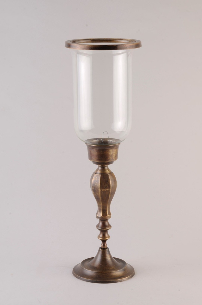 Stormlykt,H-52cm,m/glas,bronze