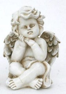 [90336] Engel i antikk hvit, 20 x 16 x 14 cm.