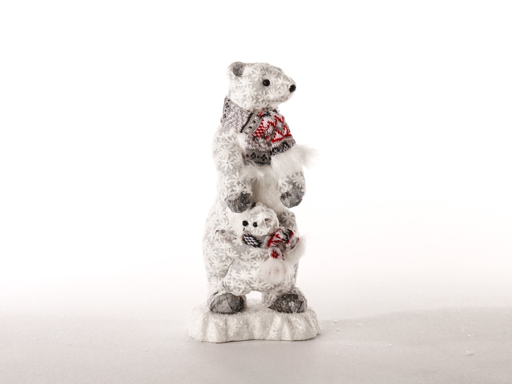 [90807] Isbjørn m/unge, 33*15*14 cm