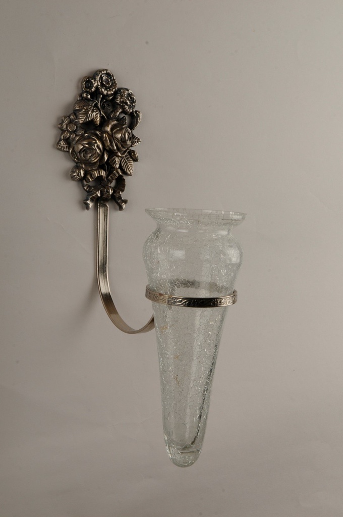Veggvase,25cm,glas,"sølv"     