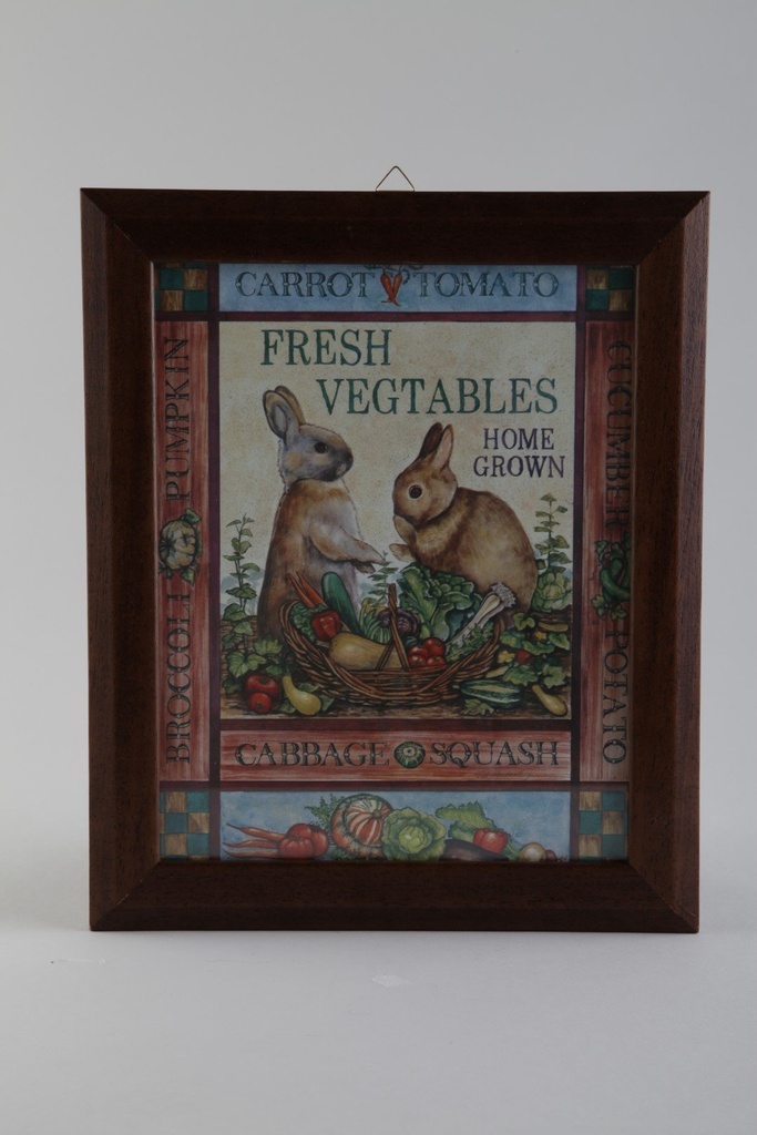 Bilde 20x25cm, dyr, brun ramme