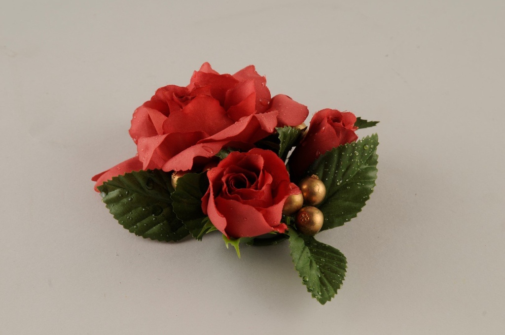 Rose m/vanndråper  lyng       