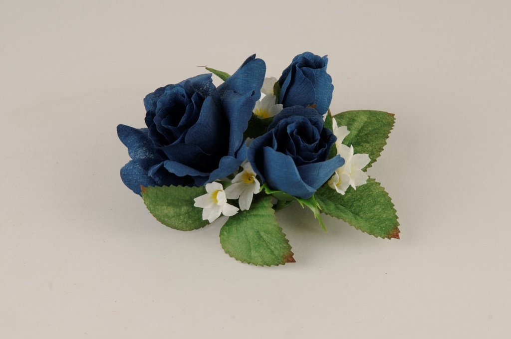 Rose m/hvitt, blå
