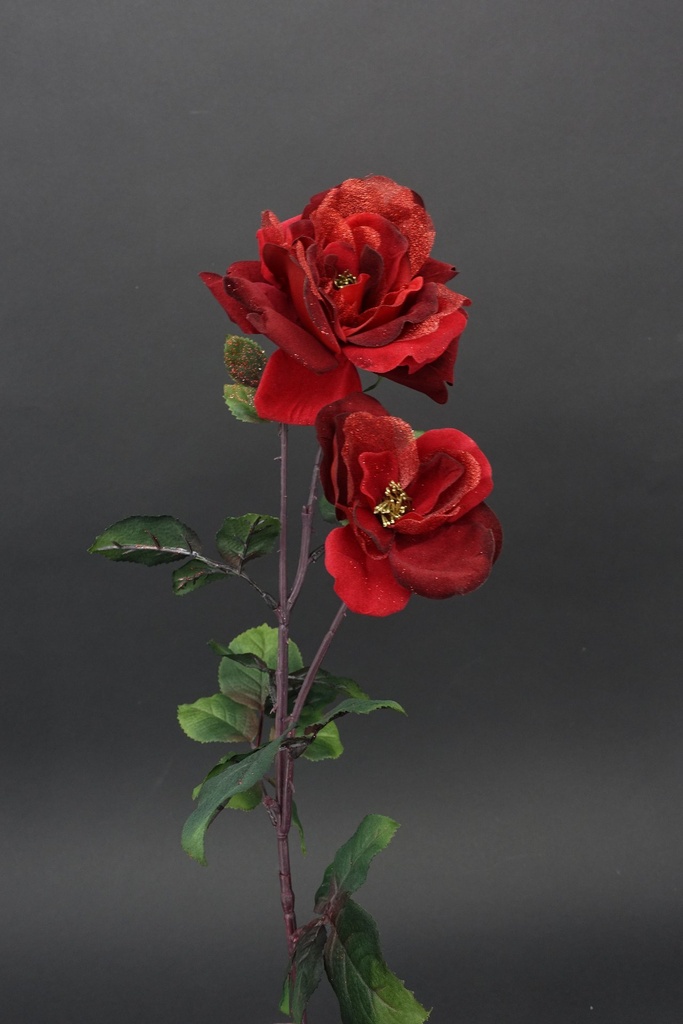 Rose velour rød H-70          