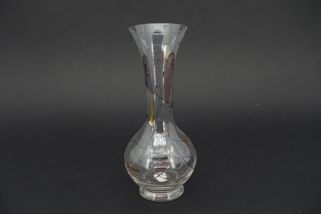 Vase, buttet, "kunst", H-25
