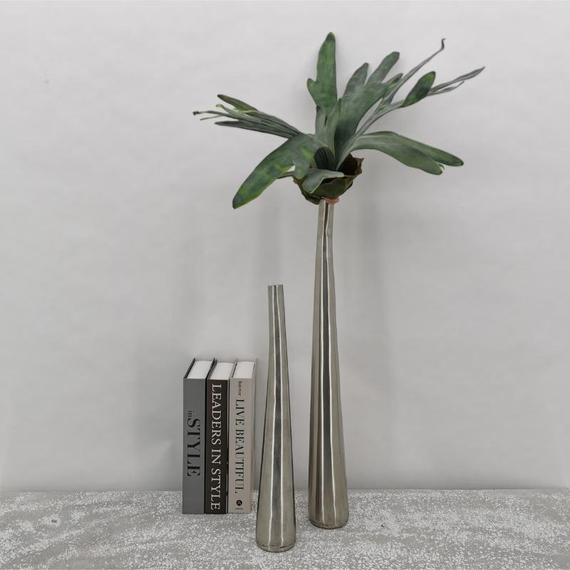 [918799] Vase Kenzo stål blank H-45    