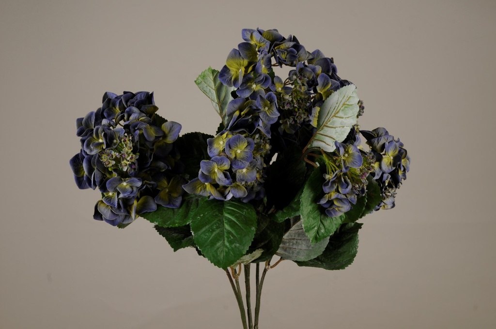 Hortensiabukett 65cm 9 bl.  blålilla