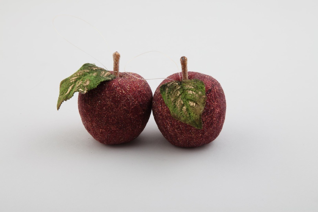 Epler m.glitter Ø-6cm 12/box vinrød
