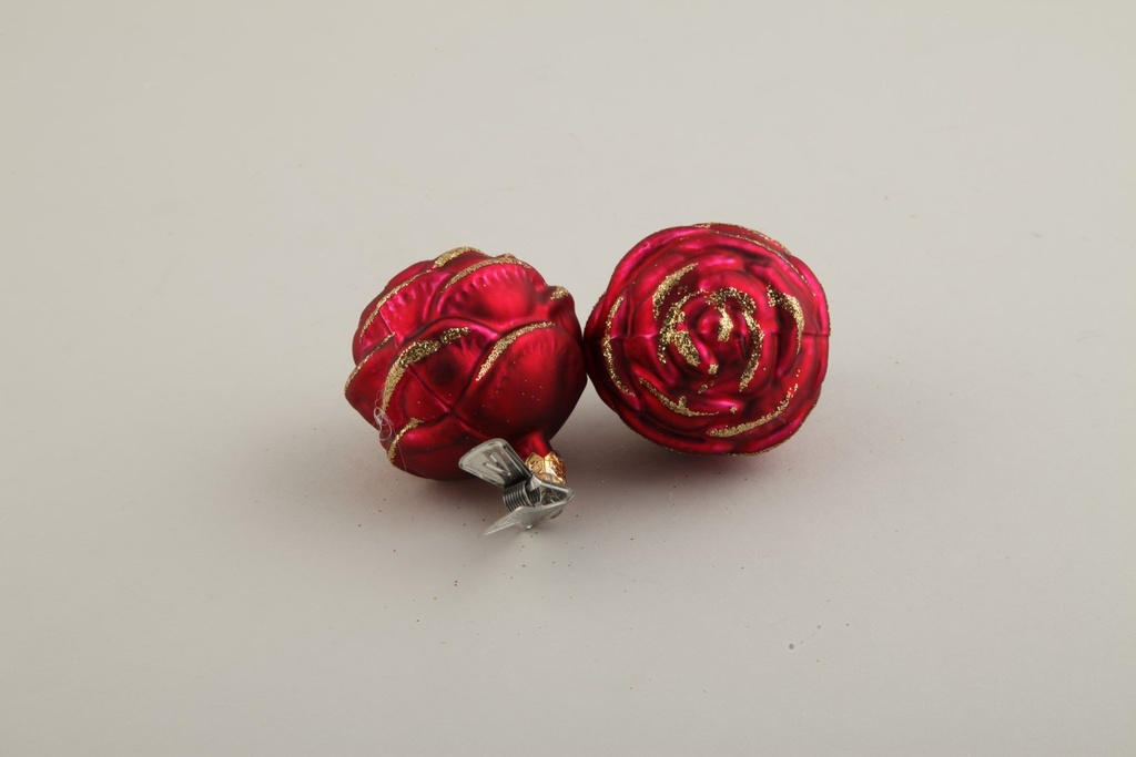 Rose m/klype  rød  Ø-6 cm     