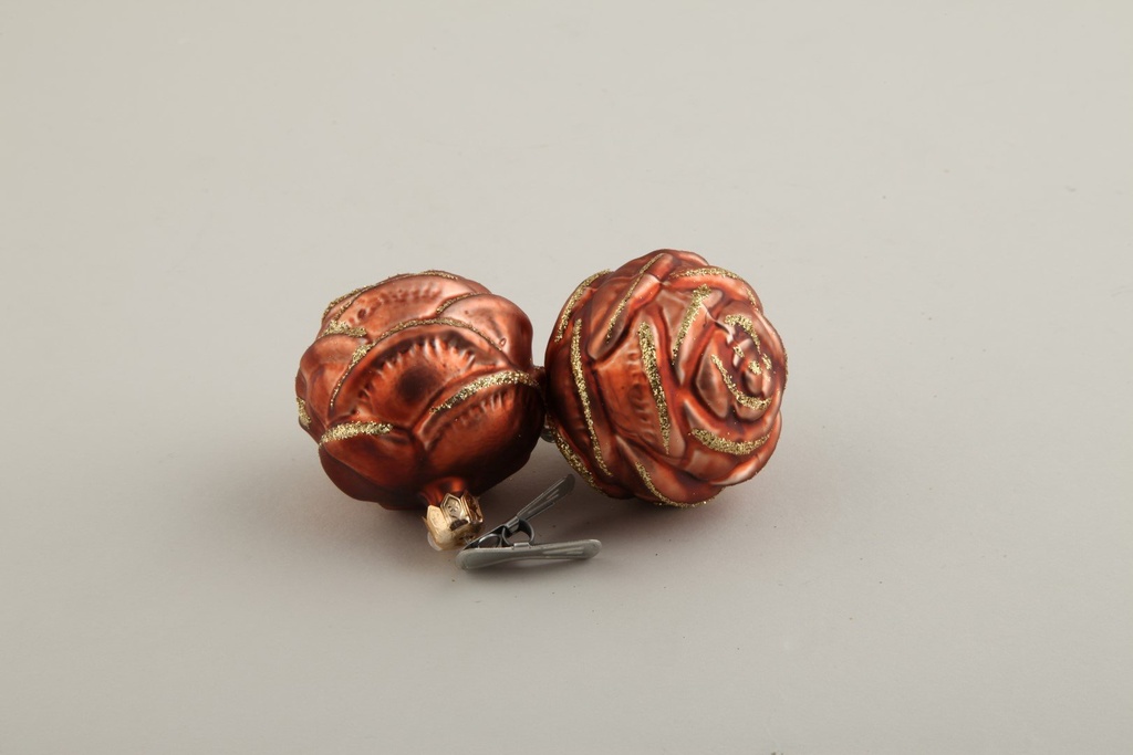 Rose m/klype  kobber  Ø-6 cm  