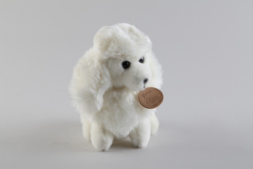 [931301] Plysj puddel, hvit,H-18 cm