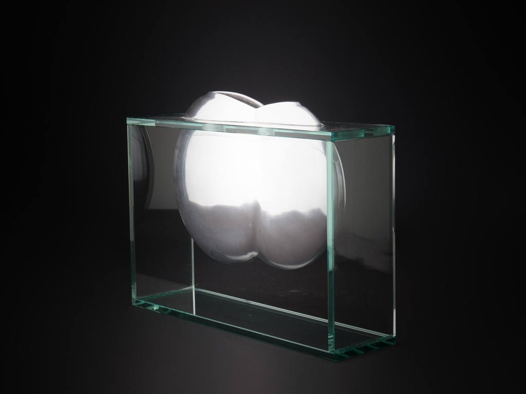 Vase,par,glass/alu.,23x30     