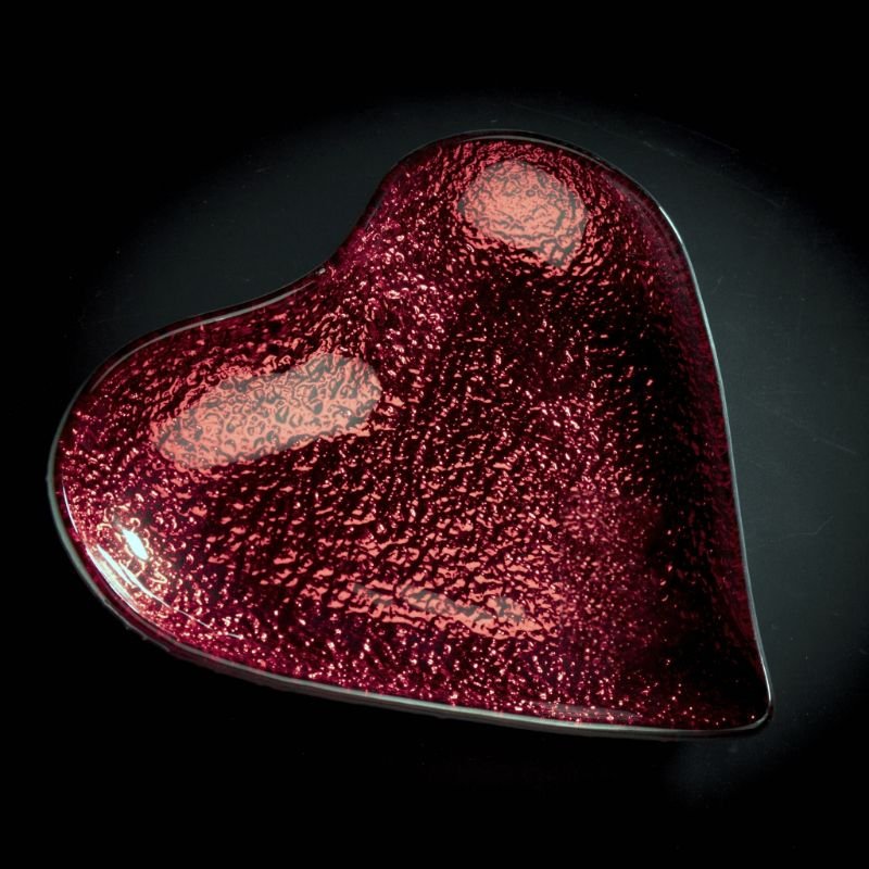 [90563] Hjerte fat, rødt, 22,5 x 21 x 2,4 cm