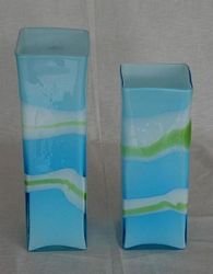 Vase glass hv./lime/turkis    