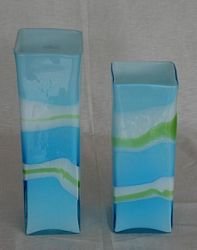 Vase glass hv./lime/turkis    