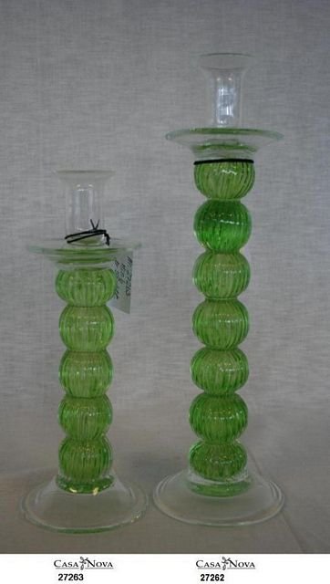 Lysestake,glass,lim/klar H-25 