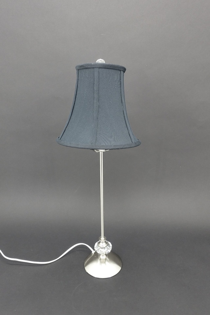 [31017] Lampe m.stål fot m.krystallkule  sv. skj. H - 61 cm