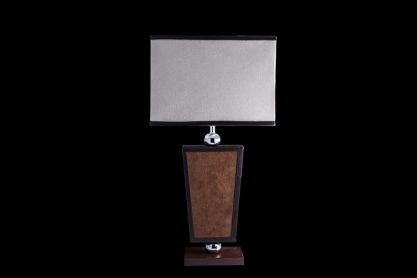 [31055] Lampe "leatherlook"brun/cr.H73