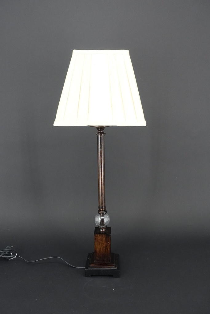 [31079] Lampe m.brun firk.fot beige skjerm  H - 77 cm