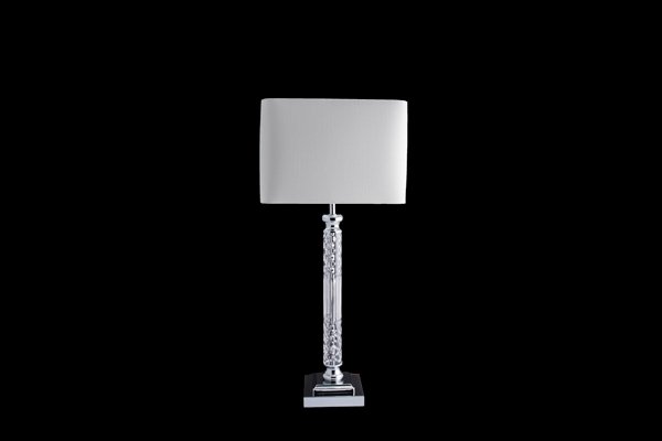 [31120] Lampe krystall/krom rund cr.skj.  H - 76 cm