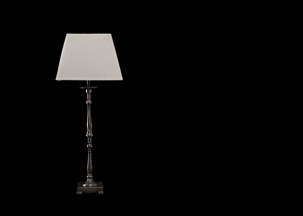 [31172] Lampe i antikk sølv m/rekt. skj., H - 62 cm