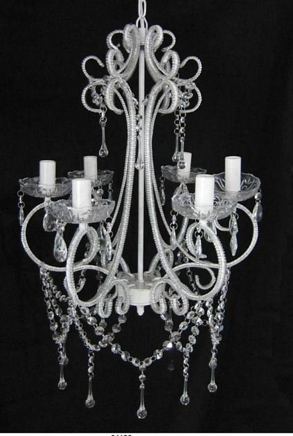 [31183] Lysekrone  hvit børstet gull  metall + krystall  H - 62 / Ø - 45 cm