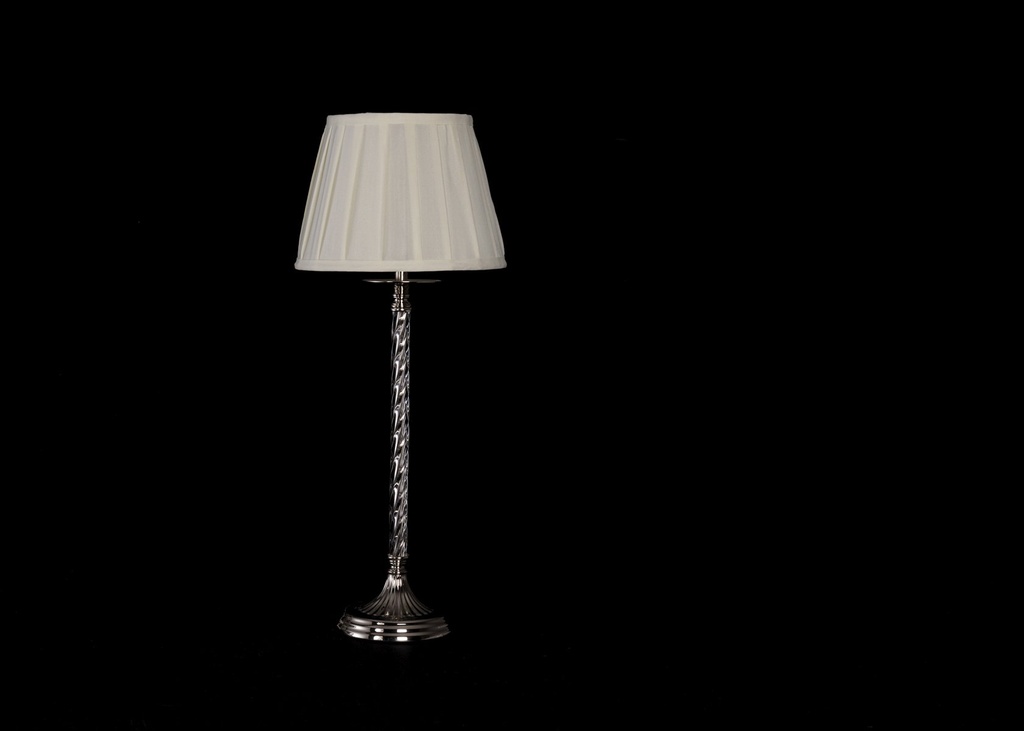 [31197] Lampe  nikkel + "twisted" glass  H - 52 cm