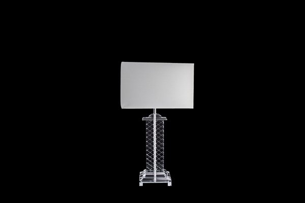 [31202] Rektangulær lampe i krystall m/lys rekt. skj., H - 68 cm