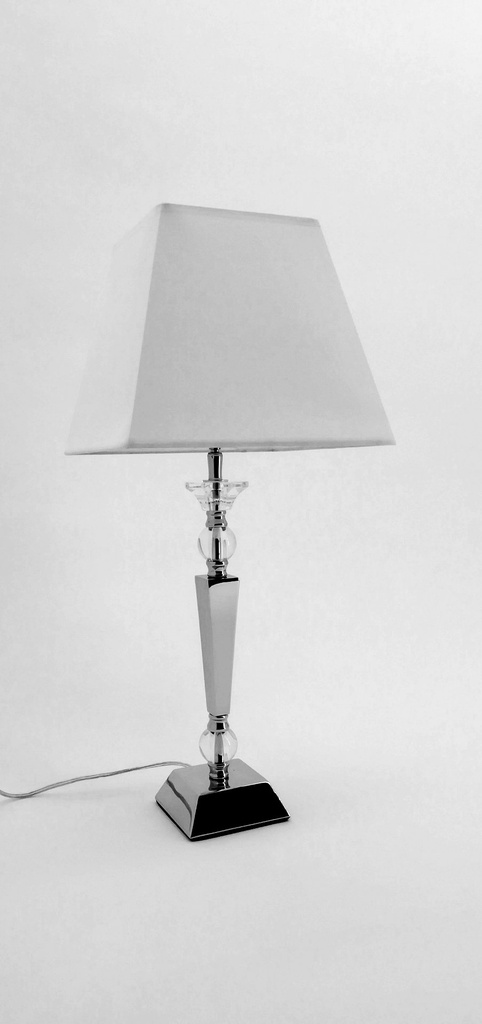 Lampe i krom & krystall, H - 60 cm.